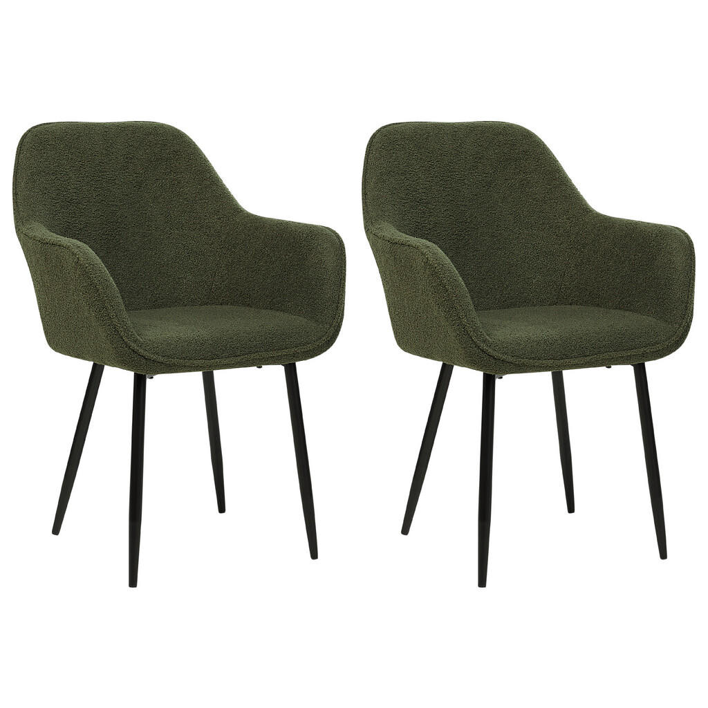 Beliani JÍDELNÍ ŽIDLE sada 2 ks Polyester Zelená Alden