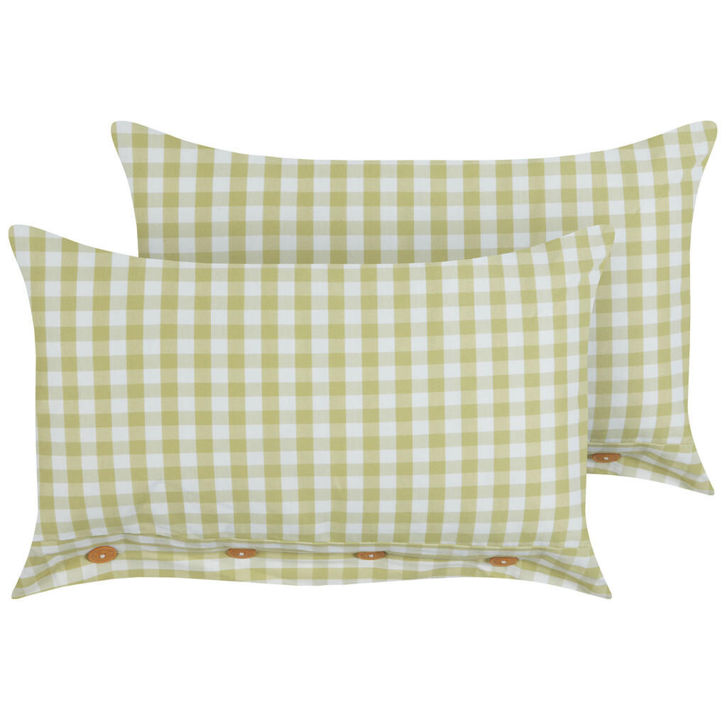 Beliani DEKORATIVNÍ polštář sada 2 ks Olivově zelený 40/60 cm Talya