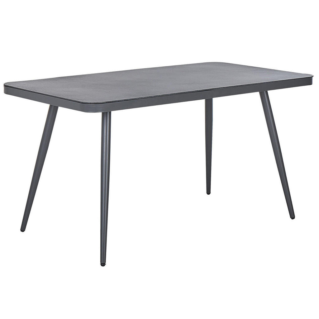 Beliani ZAHRADNÍ STŮL Hliník šedý 140/80 cm Lipari