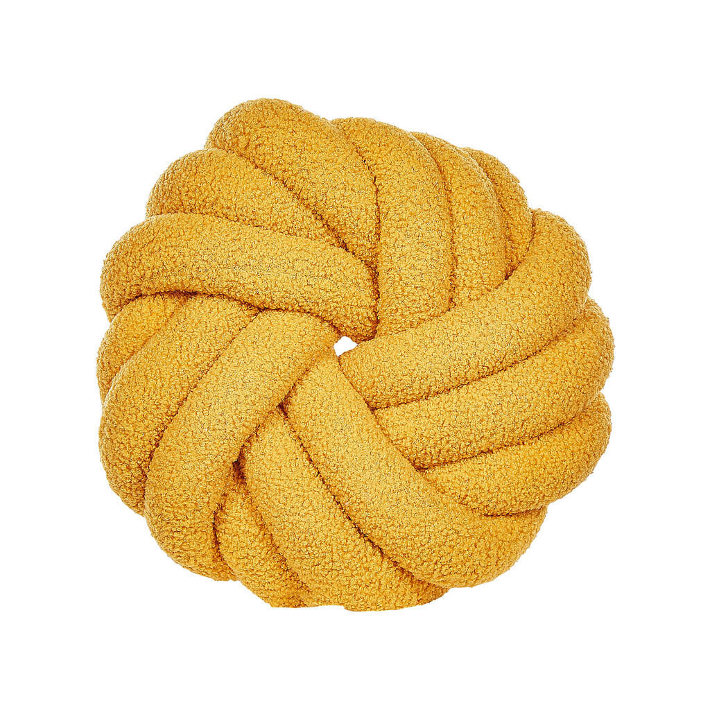 Beliani DEKORATIVNÍ POLŠTÁŘ Hořčicově žlutý 31/31 cm Akola