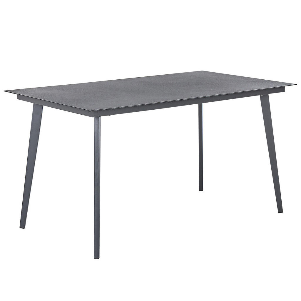 Beliani ZAHRADNÍ STŮL Hliník šedý 140/80 cm Mileto