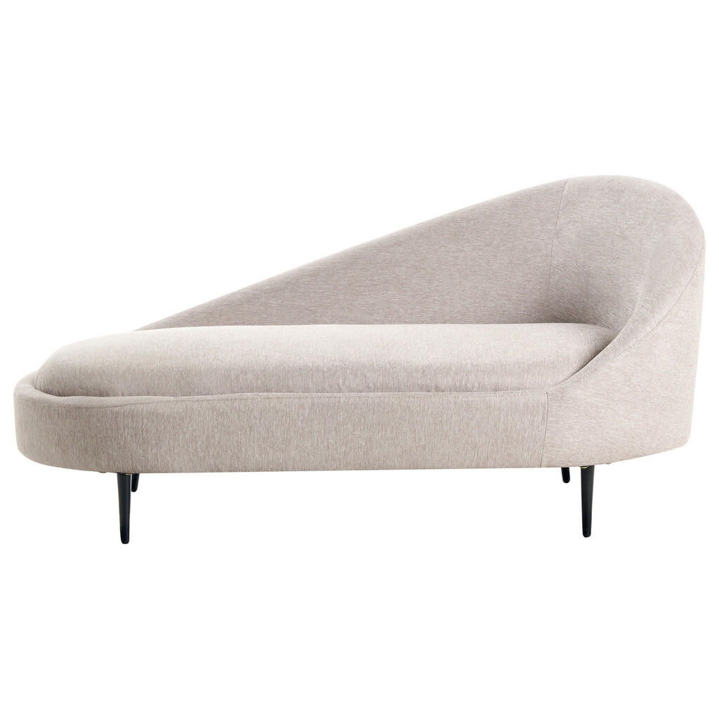 Beliani ČALOUNĚNÉ lehátko chaise longue pravostranné Béžové Valreas
