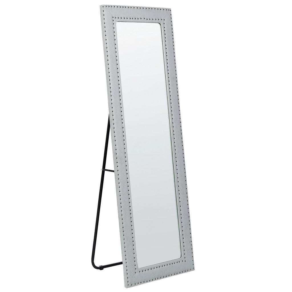 Beliani STOJACÍ ZRCADLO z Umělá kůže 50/150 cm Světle šedé Locronan