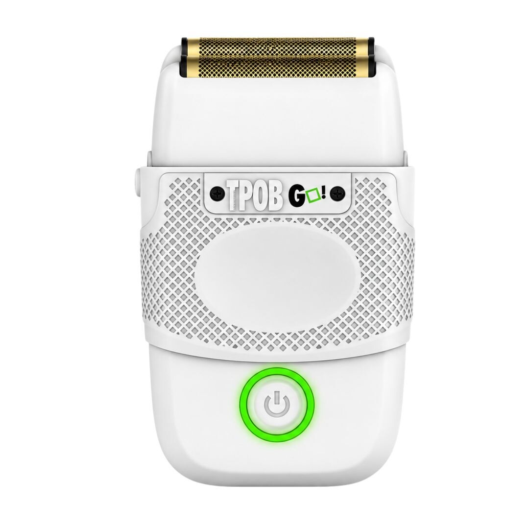 TPOB GO! Shaver - profesionální dvouplanžetový holicí strojek + Stlačený vzduch, 400 ml White - bílý