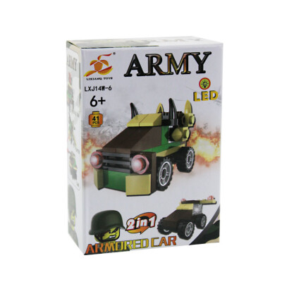 Army stavebnice s LED světlem - Armored Car