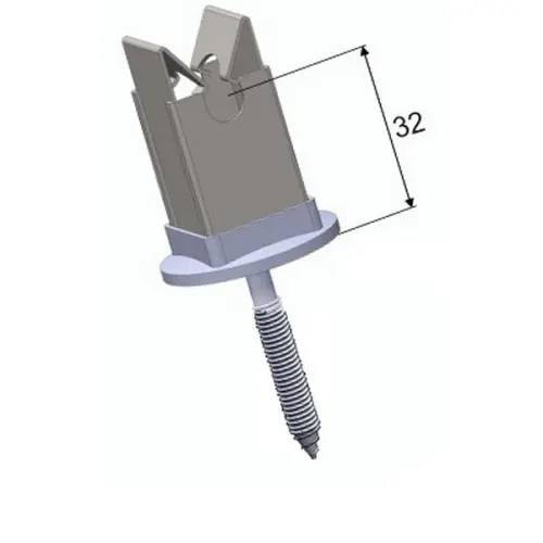 Podpěra vedení kovový klips na stěnu vrut 40mm D T TECHNIC PV 17 K8/40 nerez 442094