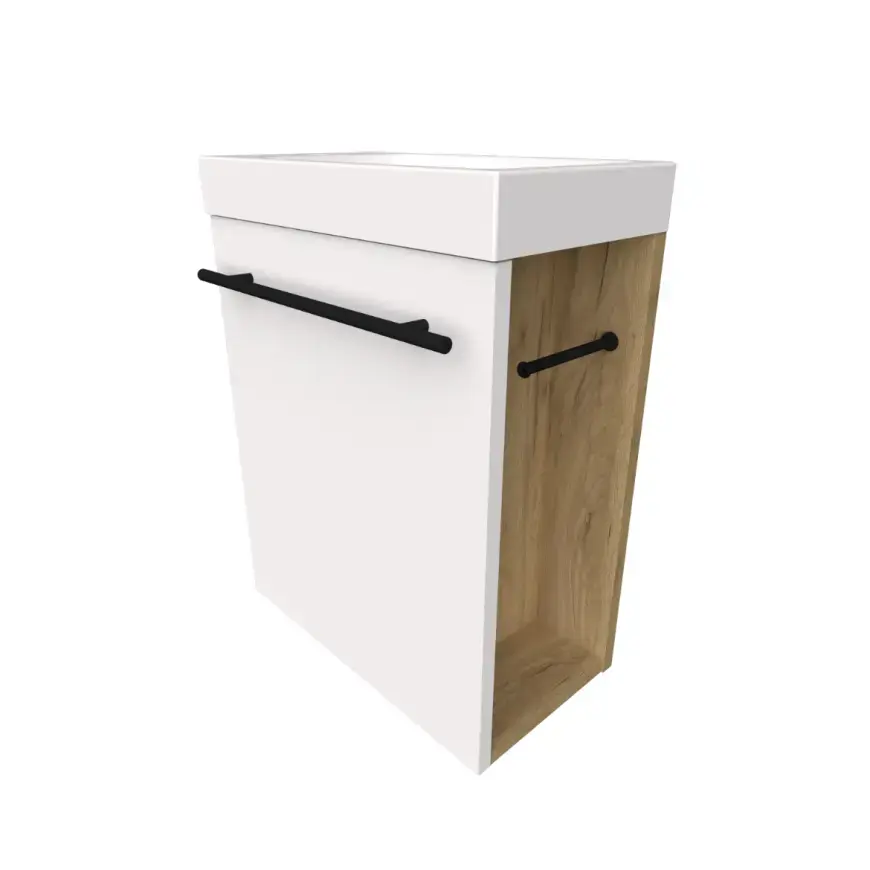 Koupelnová skříňka s umyvadlem Wc Mari 40 cm bílá/dub