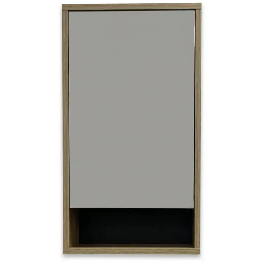 Závěsná koupelnová skříňka se zrcadlem Nova mini dub evoke 44 cm