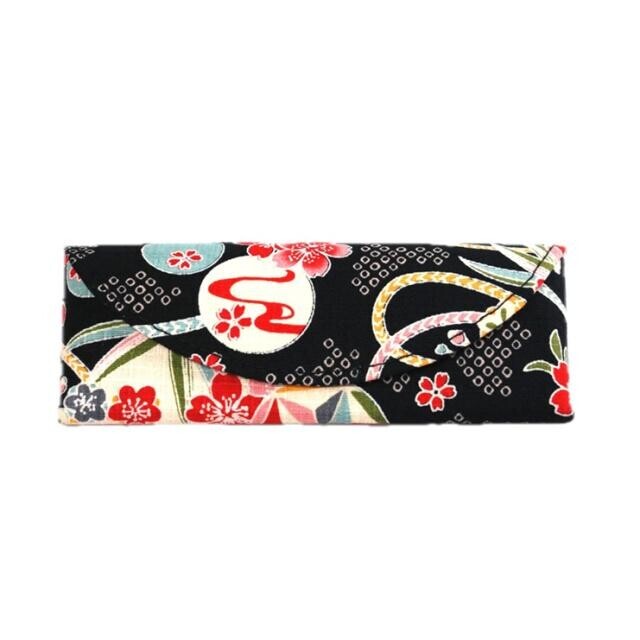 Japonské dámské pouzdro na brýle Kimono Black 110