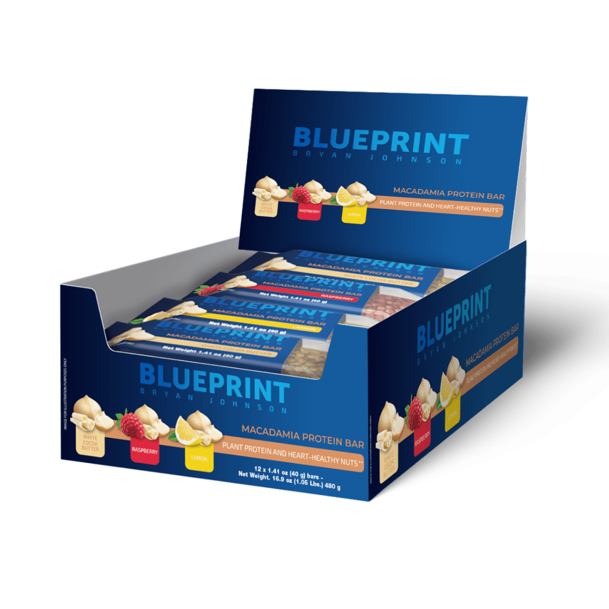 Blueprint by Bryan Johnson Makadamové proteinové tyčinky