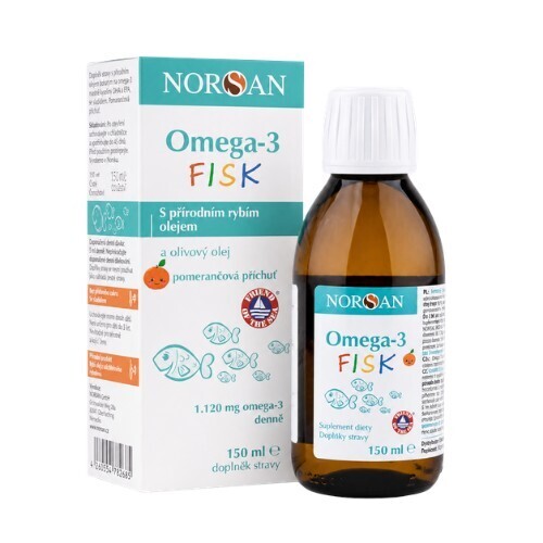 Norsan Omega-3 FISK Olej pomerančová příchuť 150ml