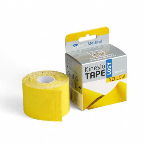GemMedical kinesiology tape 5cmx5m žlutý - II. jakost