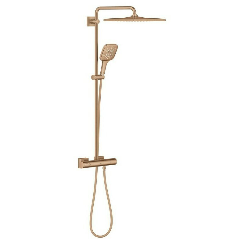 Systém sprchový termostatický Grohe Rainshower SmartActive 310 Cube kartáčovaný Warm Sunset