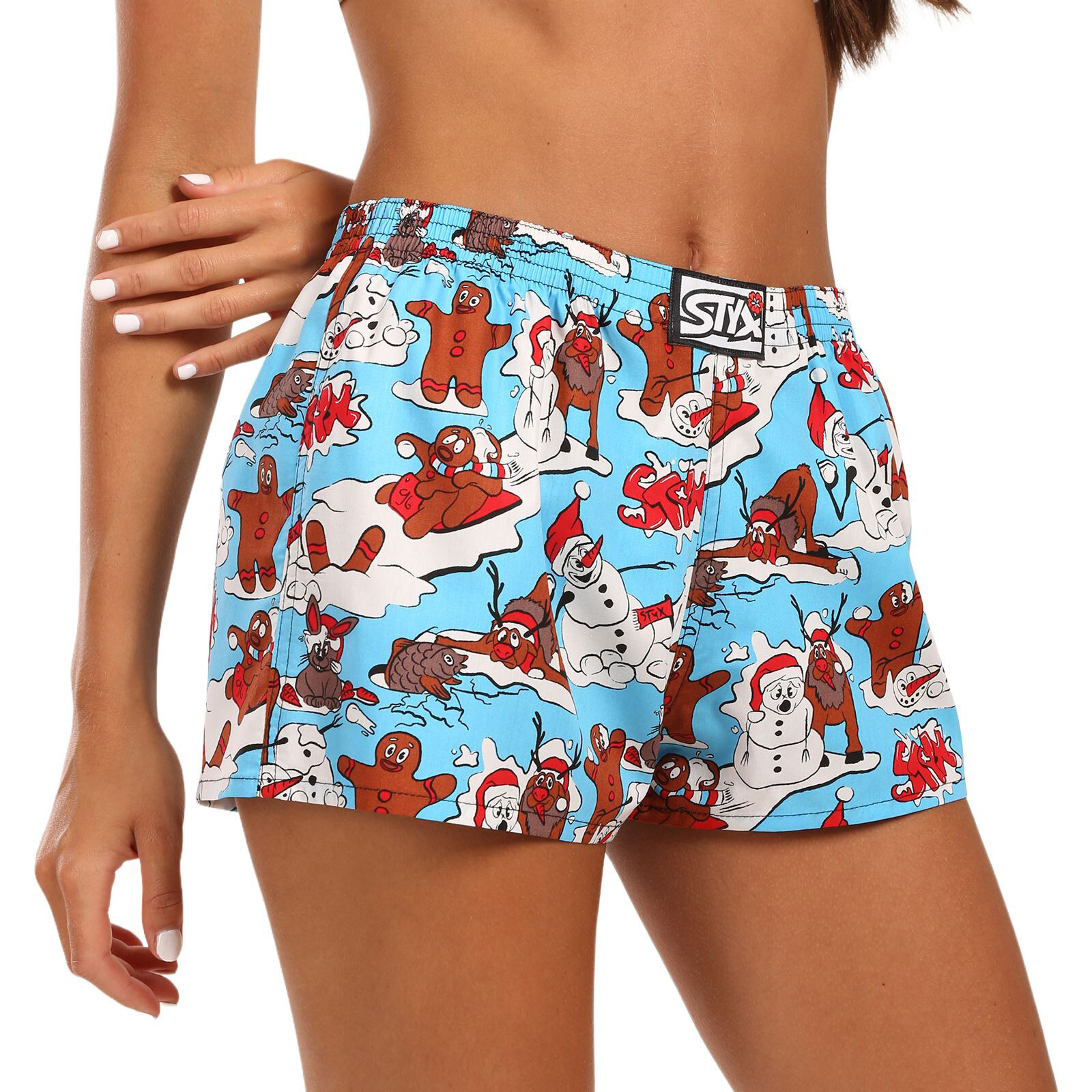 Dámské trenky Styx art klasická guma Vánoce zábava (K1958) XL, trenýrky