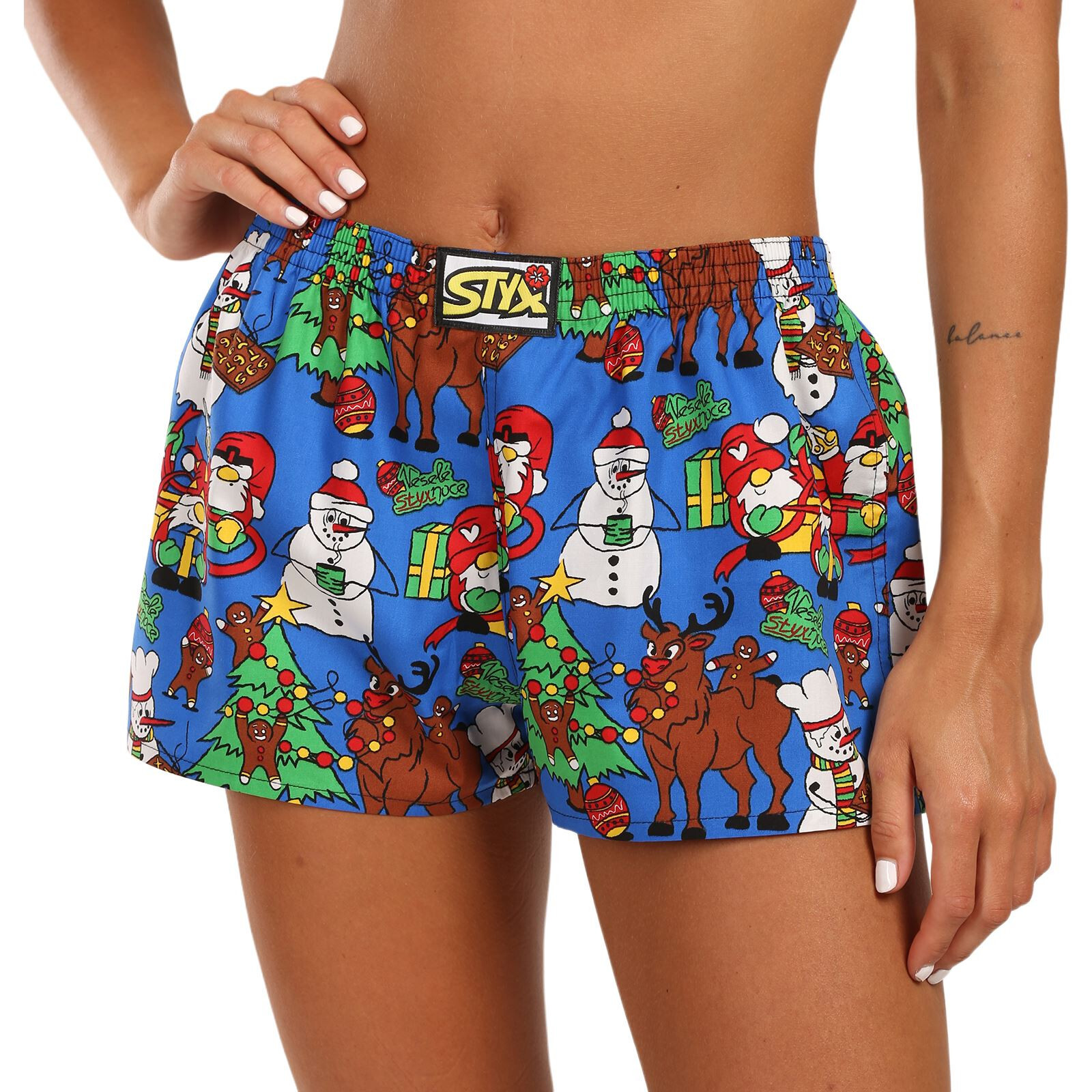 Dámské trenky Styx art klasická guma Vánoce pohoda (K1957) XL, trenýrky
