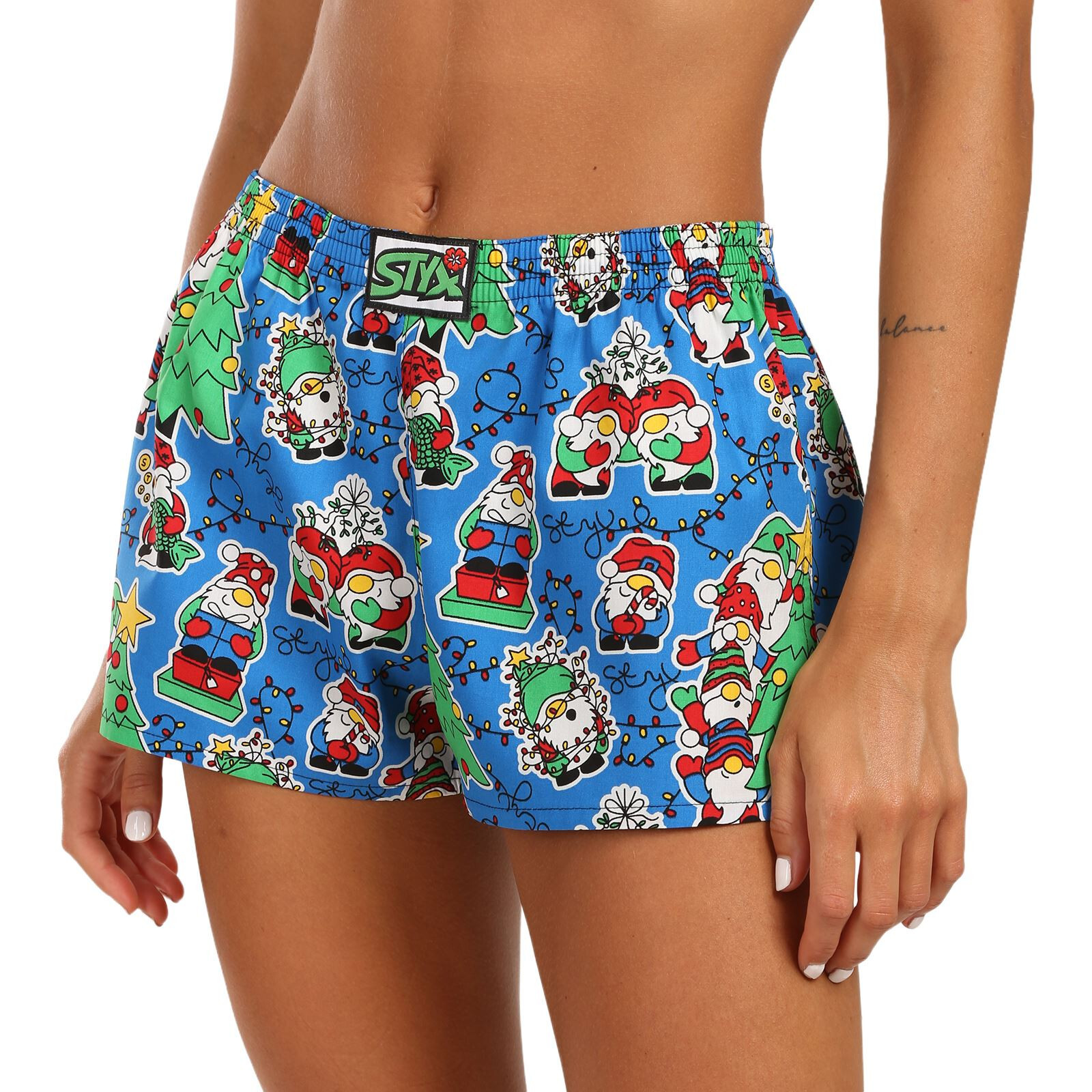 Dámské trenky Styx art klasická guma Vánoce skřítci (K1959) XL, trenýrky