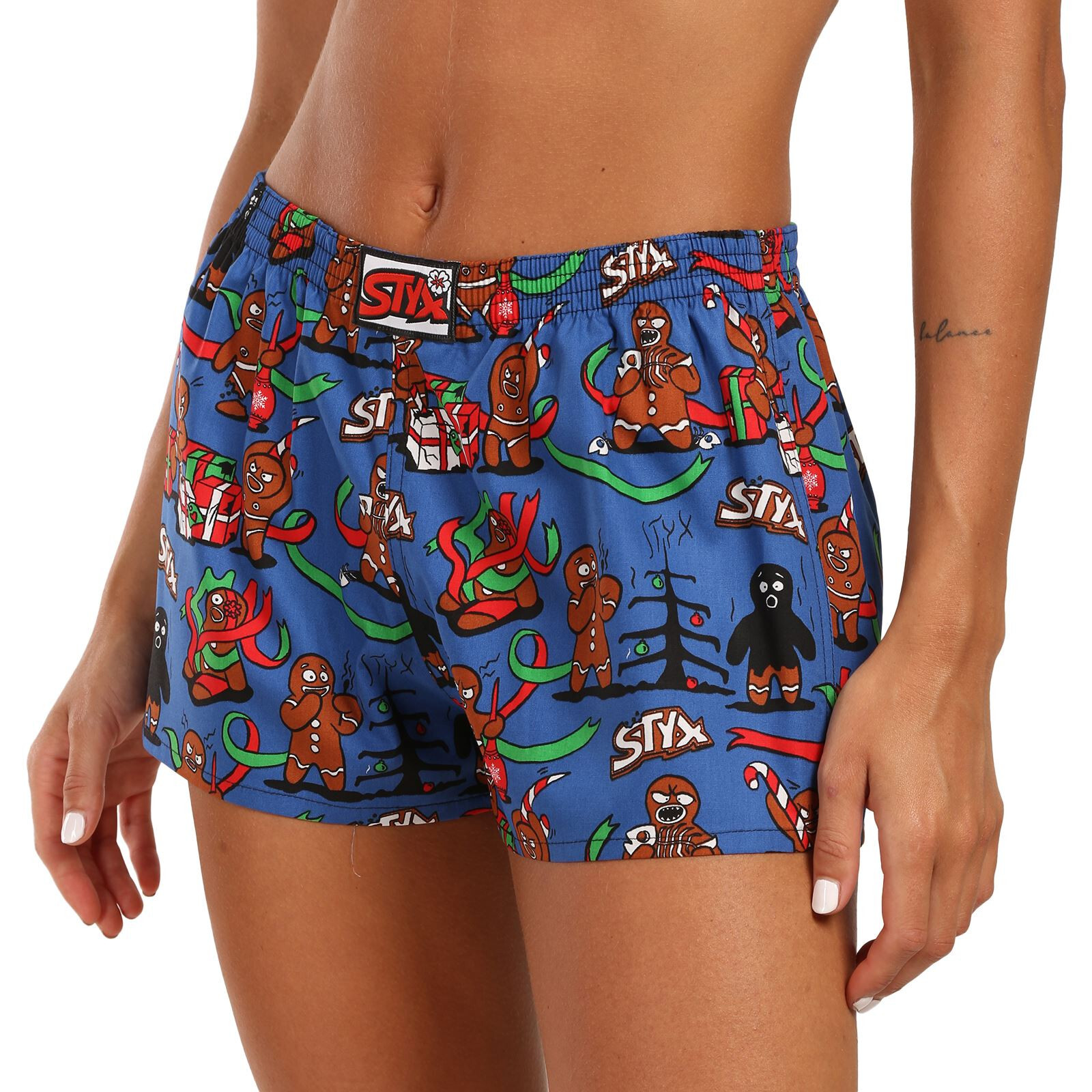 Dámské trenky Styx art klasická guma Vánoce perníčci (K1956) XL, trenýrky