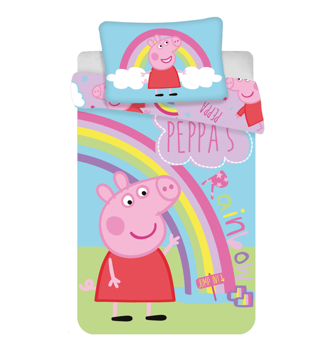Jerry Fabrics Povlečení do postýlky 100x135 + 40x60 cm - Prasátko Peppa