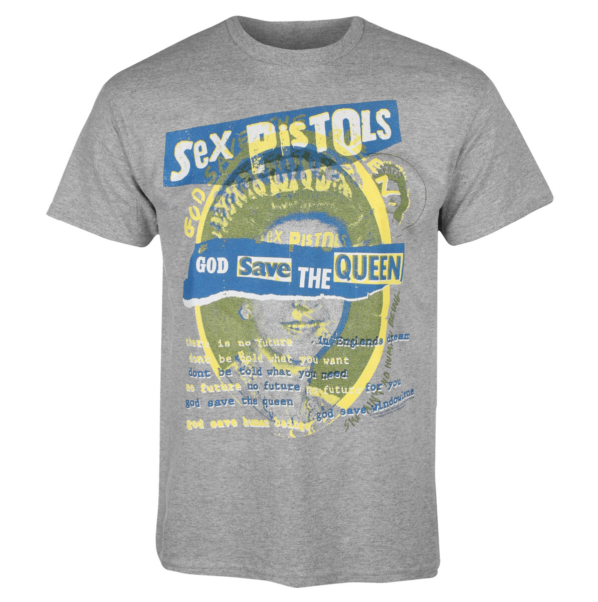 pánské tričko Sex Pistols - God Save The Queen - šedé - LOW FREQUENCY S