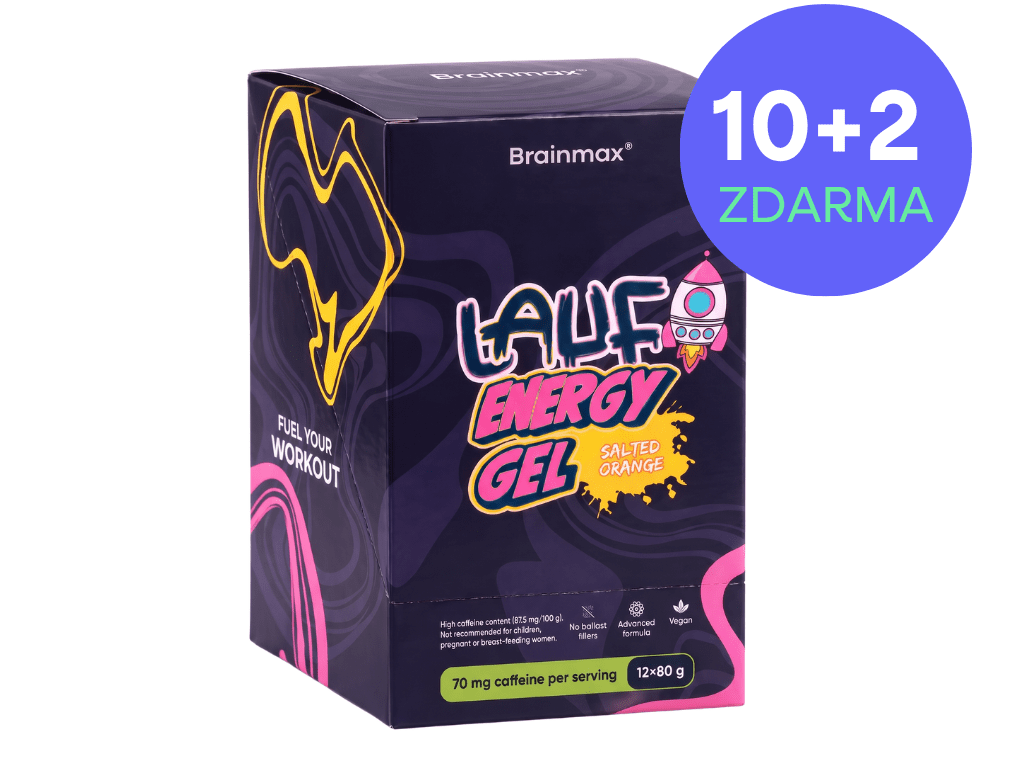 BrainMax LAUF® Energy Gel, With Caffeine, Salted Orange, 12 x 80 g