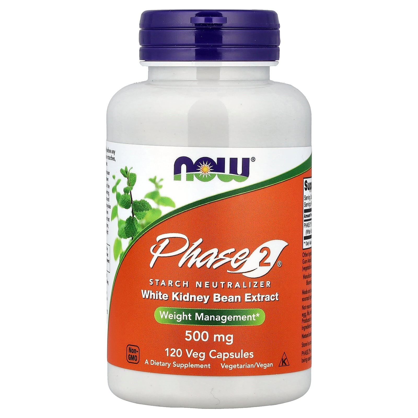 Now® Foods NOW Phase 2 - White Kidney Bean extrakt, 500 mg, 120 rostlinných kapslí