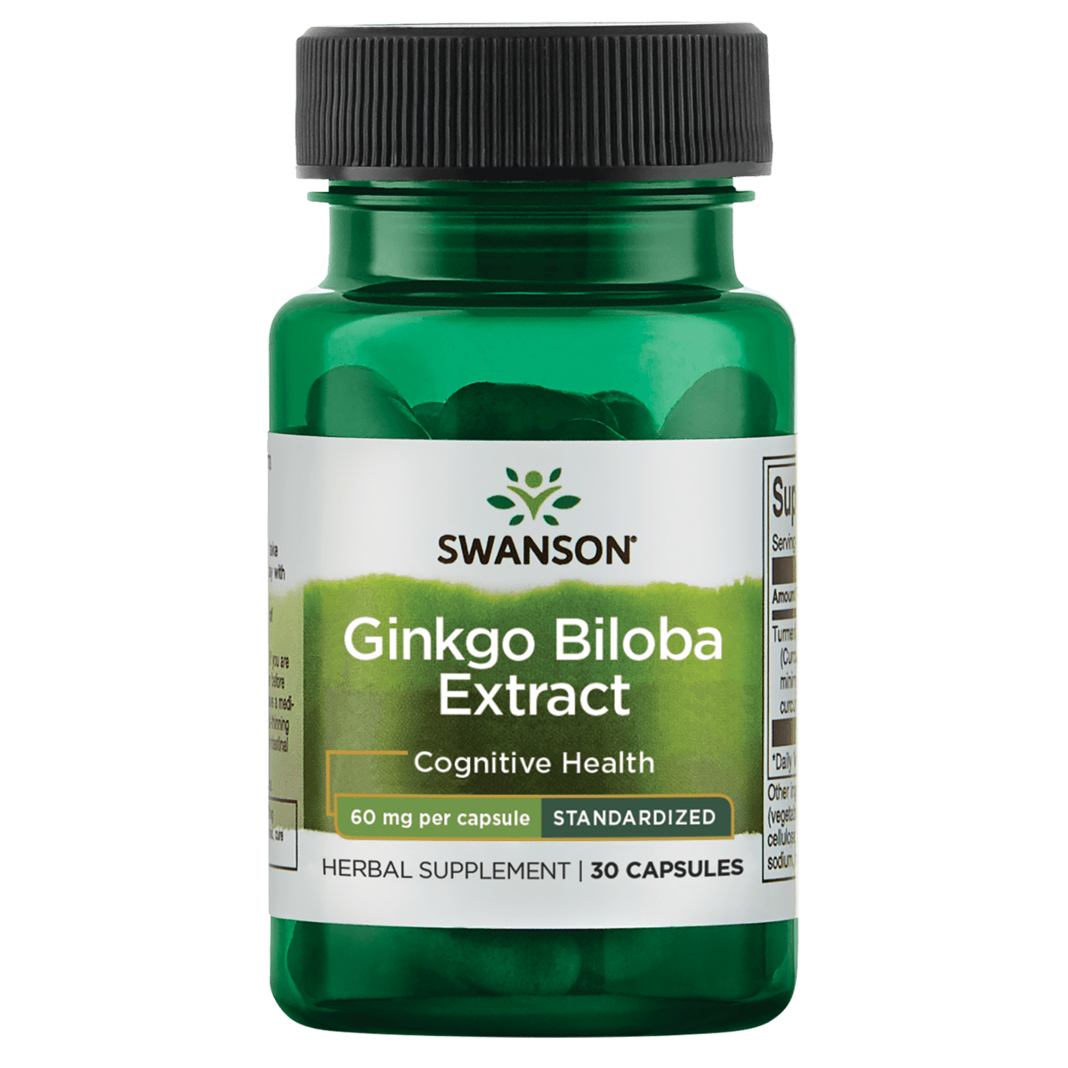 Swanson Extrakt z ginkgo biloby, 60 mg, 30 kapslí