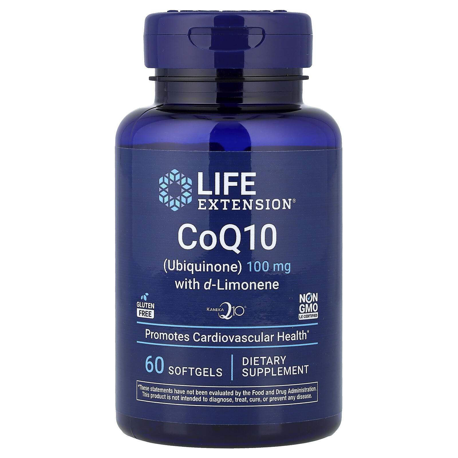 Life Extension CoQ10 (ubichinon) s d-limonenem, 100 mg, 60 softgelových kapslí