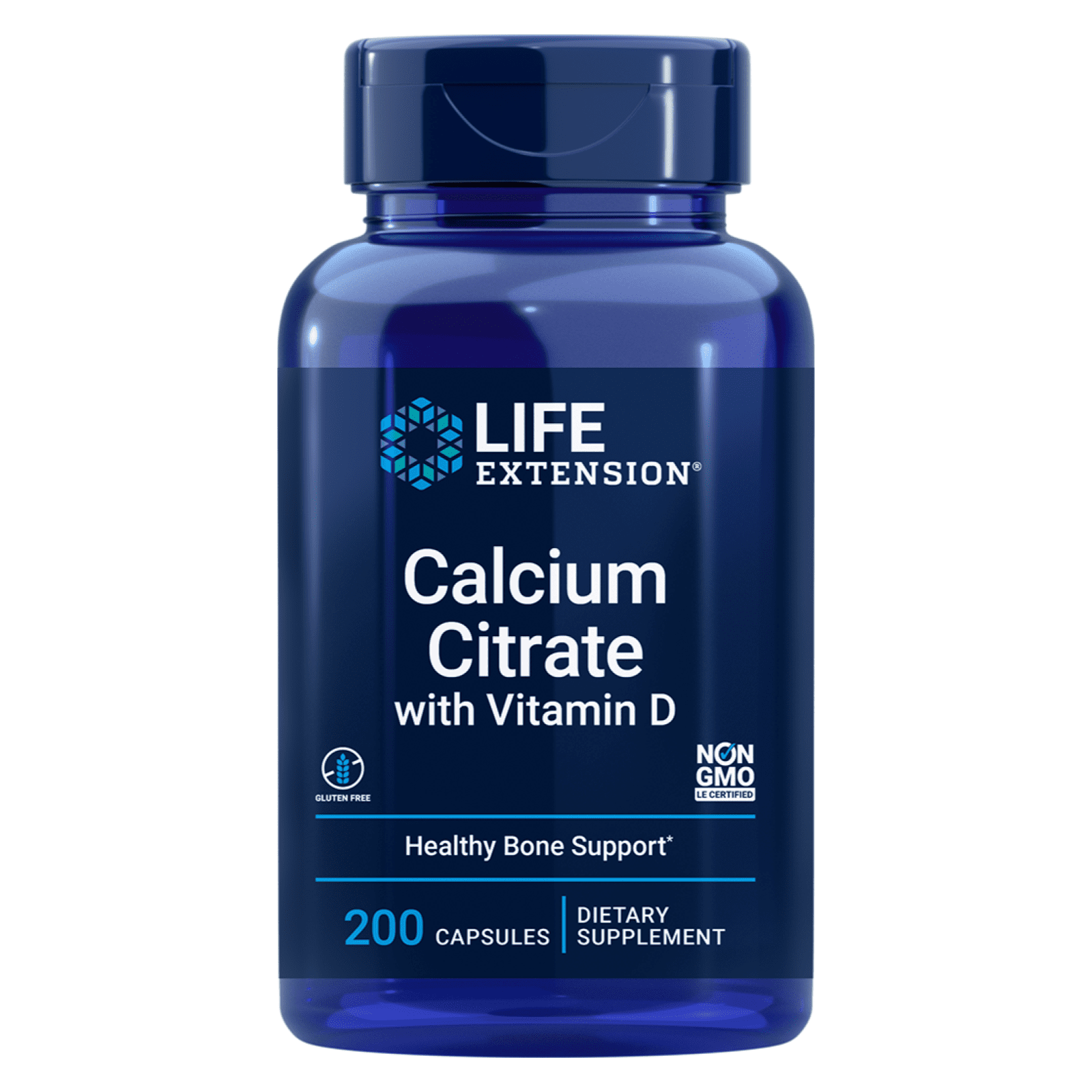 Life Extension Vápník citrát s vitamínem D, 200 rostlinných kapslí