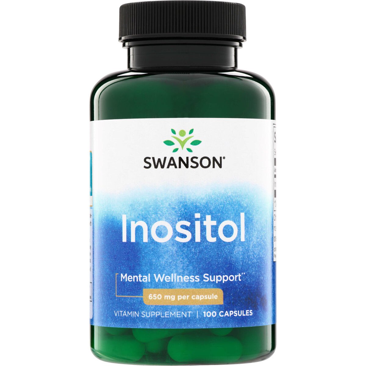 Swanson Inositol, 650 mg, 100 kapslí