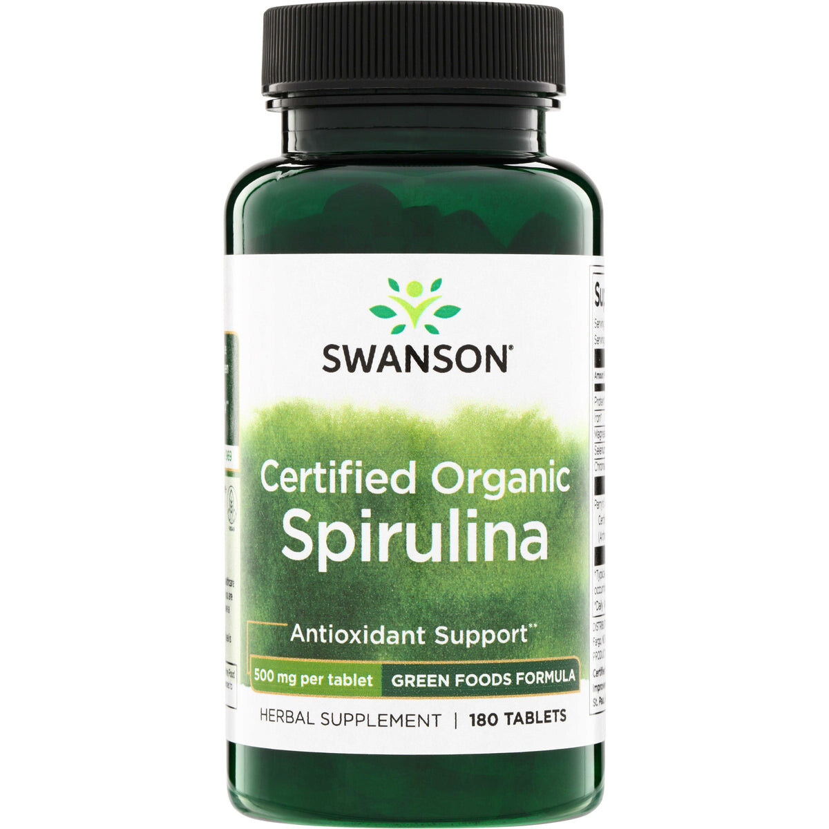 Swanson Spirulina, 500 mg, 180 veganských tablet