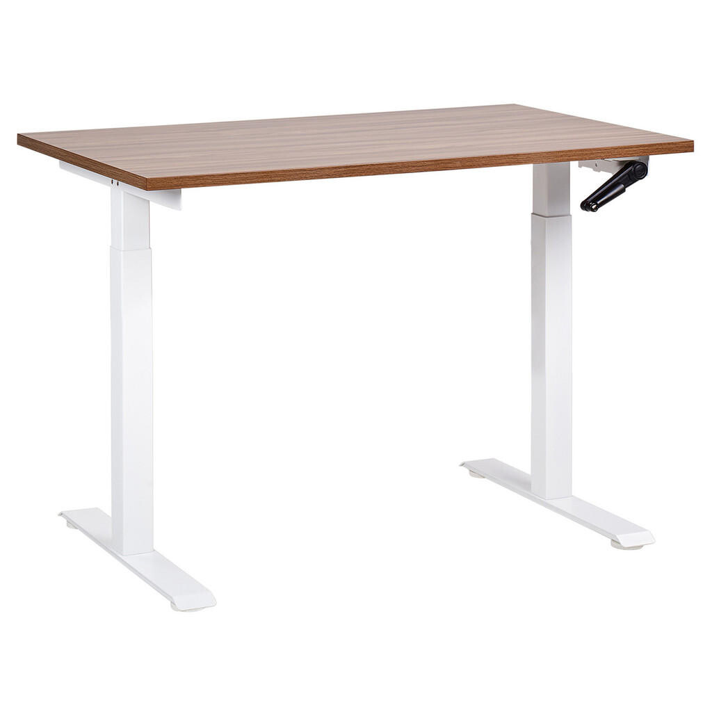 Beliani PSACÍ STŮL hnědobílý 120/72 cm manuální výškově nastavitelný Destin III