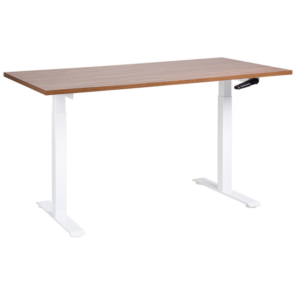 Beliani PSACÍ STŮL hnědobílý 160/72 cm manuální výškově nastavitelný Destin III