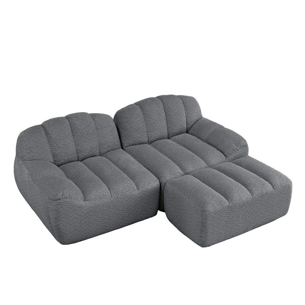 Urban Meuble ROHOVÁ POHOVKA z granulovaného fleecu, bezrámový lounge design bez montáže