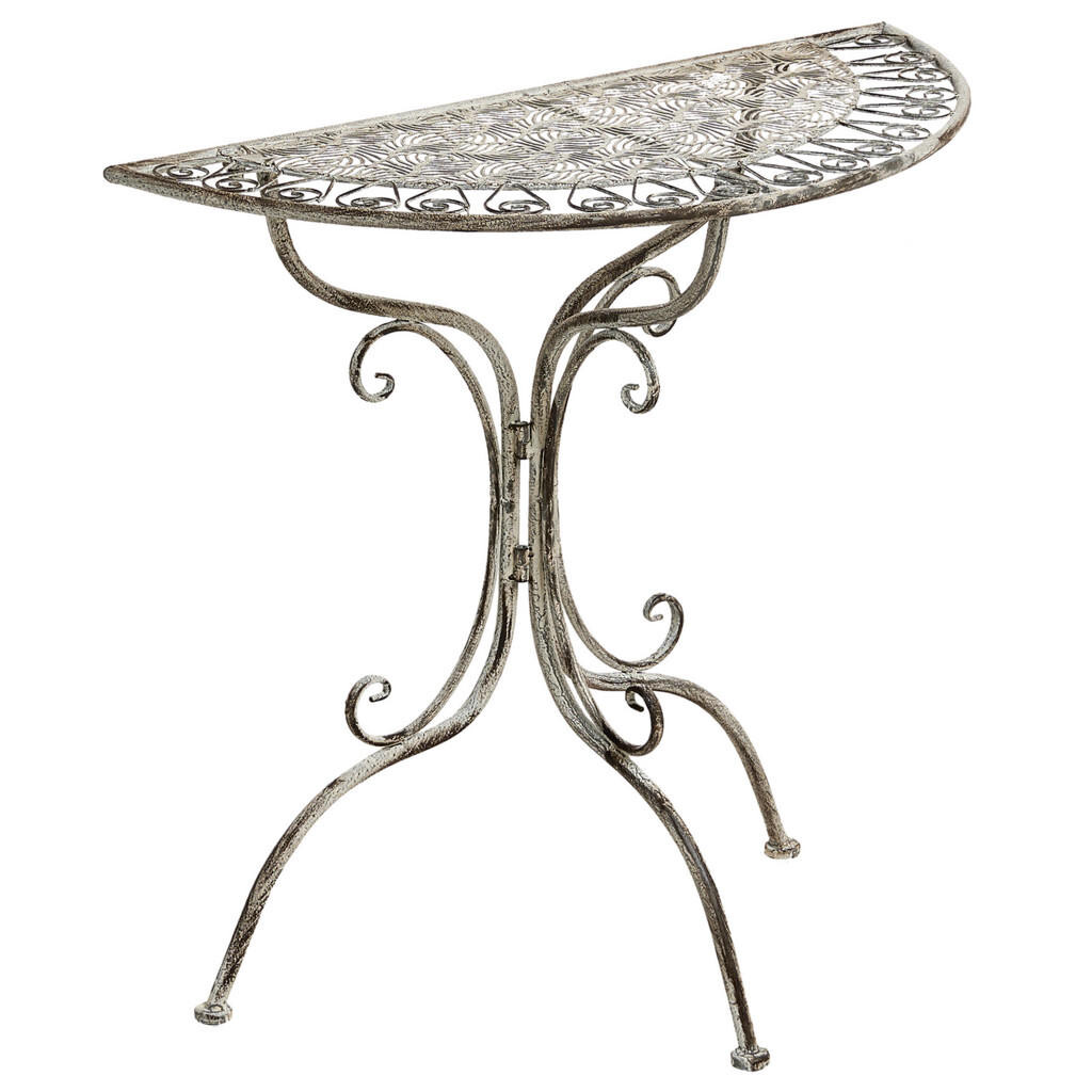 Beliani BISTRO STOLEK 80/36 cm Kov Šedý Nurra