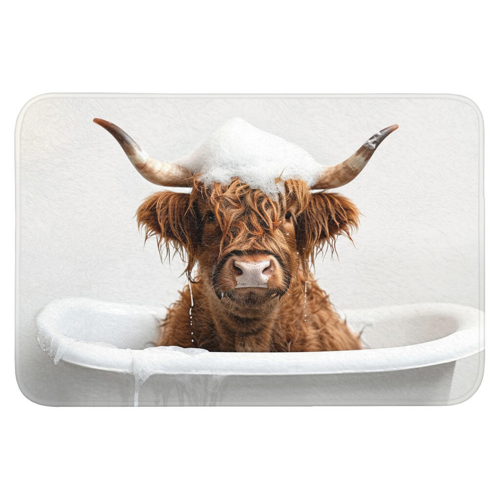 OnlyWow WC PŘEDLOŽKA Scottish Highlander - Koupel - Kráva - Zvířata - Pěna 90x60 cm