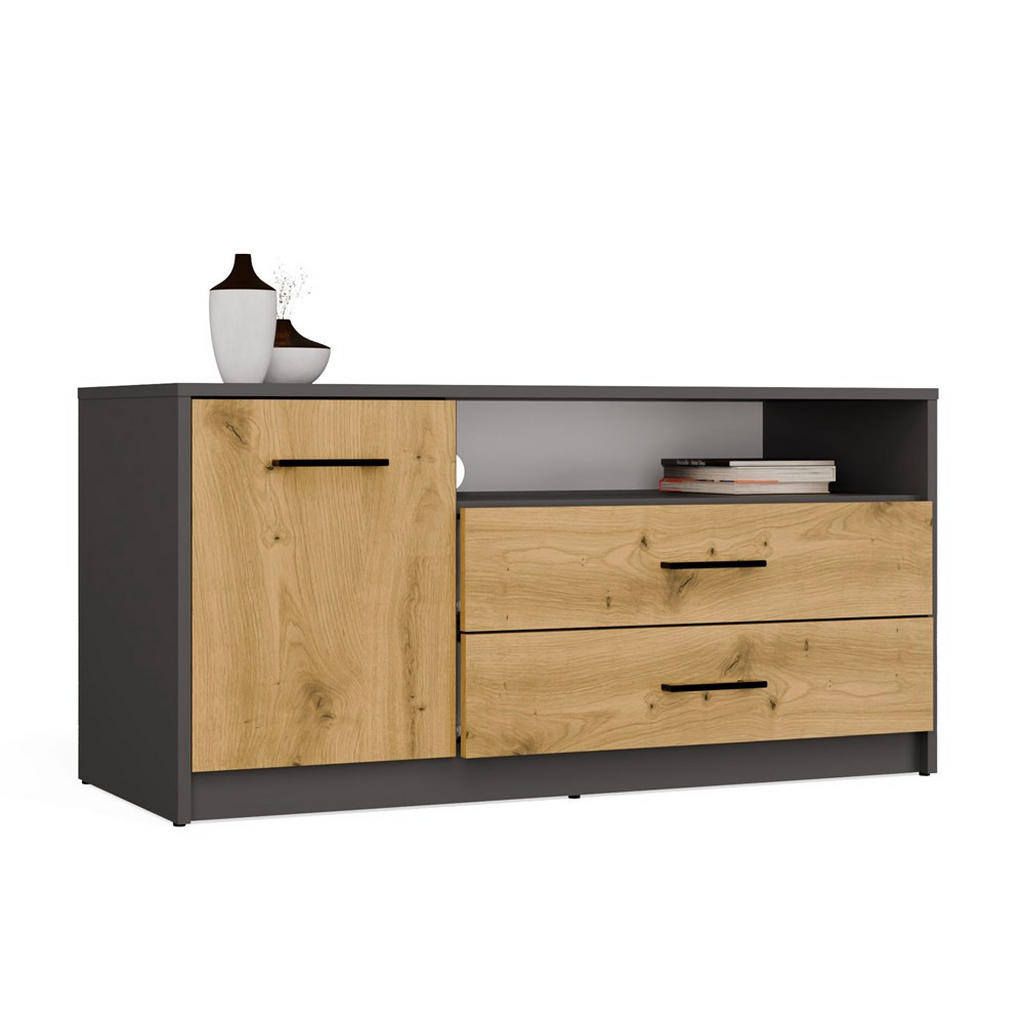 RAUMHIRSCH FURNITURE NÍZKÁ SKŘÍŇ Antracit, Artisan 109/53/45