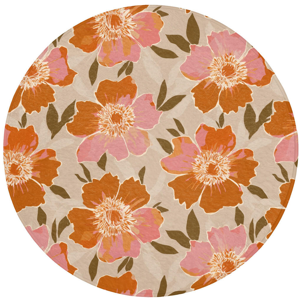 OnlyWow KOUPELNOVÁ PŘEDLOŽKA Květiny - Motiv - Retro 70x70 cm