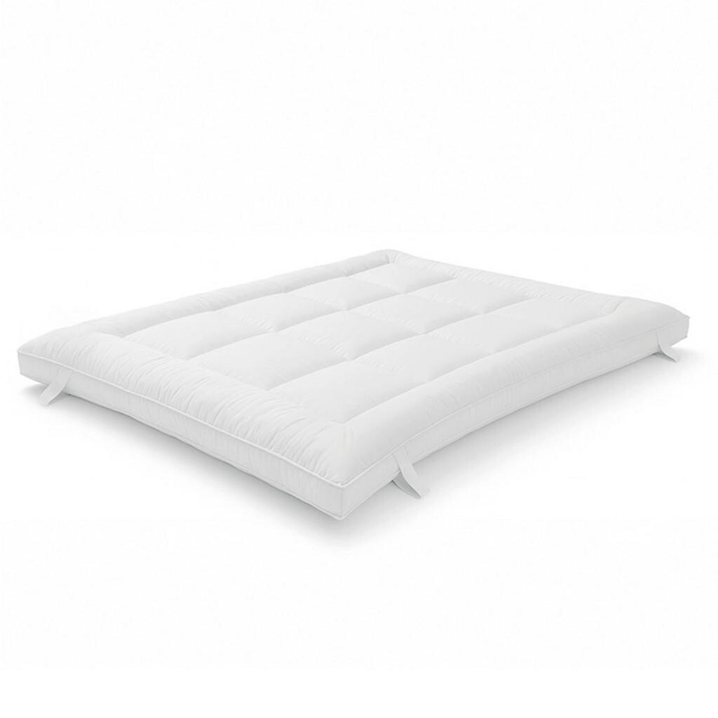 The White Stone TOPPER 160x190 cm s výplní 800 g ; Prošívaný chránič matrace s výplní z vatových kuliček a prodyšným mikrovláknovým potahem