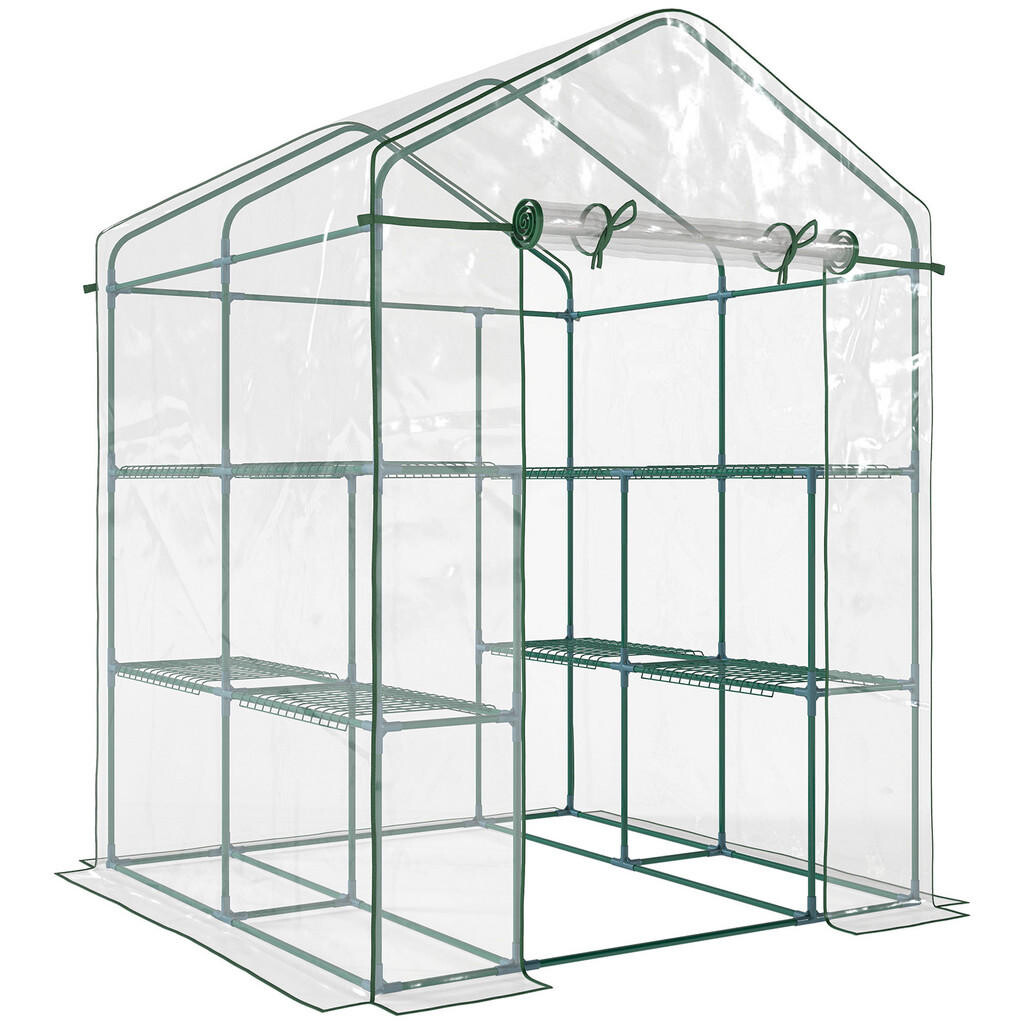 Outsunny FOLIOVÝ SKLENÍK, průhledný, kov, PVC plast