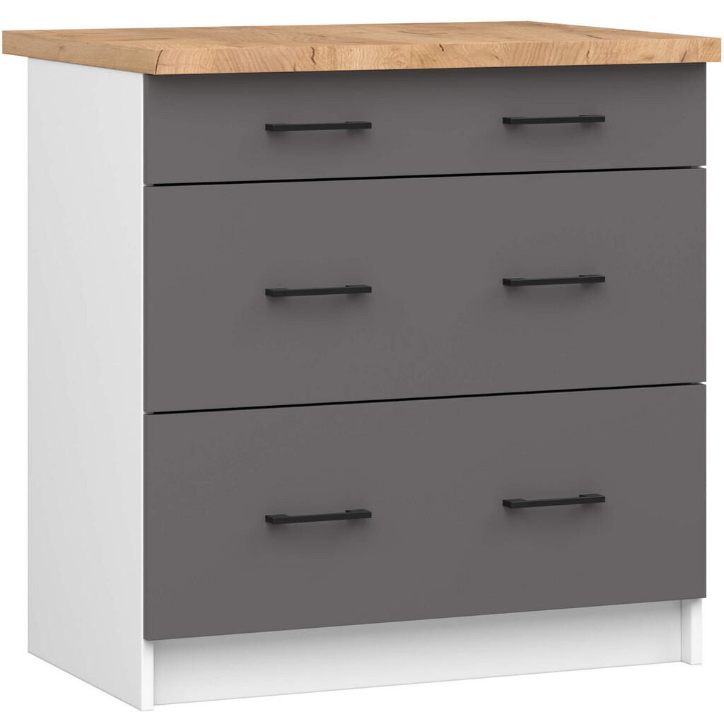 RAUMHIRSCH FURNITURE SPODNÍ SKŘÍŇKA bílá, grafitově šedá 85/80/46