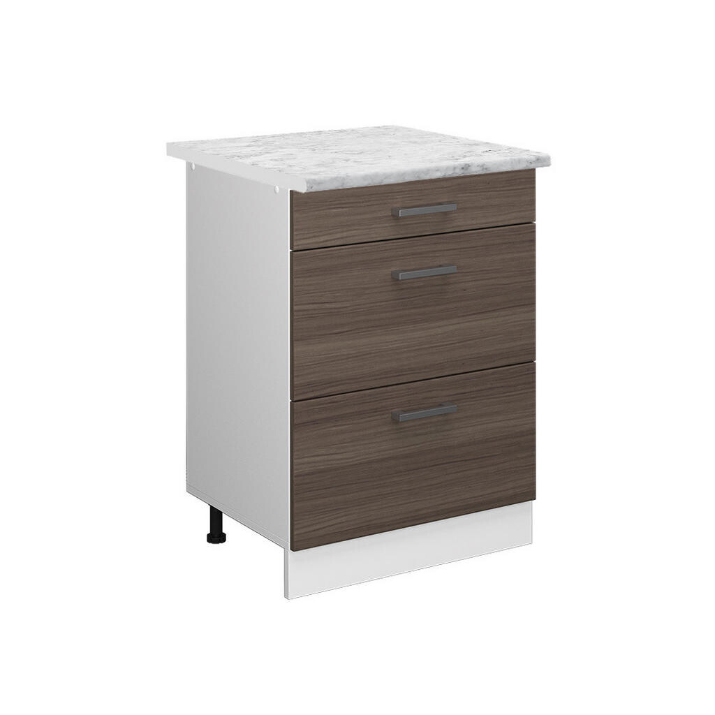 Vicco SPODNÍ SKŘÍŇKA KUCHYŇSKÉ LINKY R-Line Ušlechtilá šedá 60 cm se zásuvkami a pracovní deskou