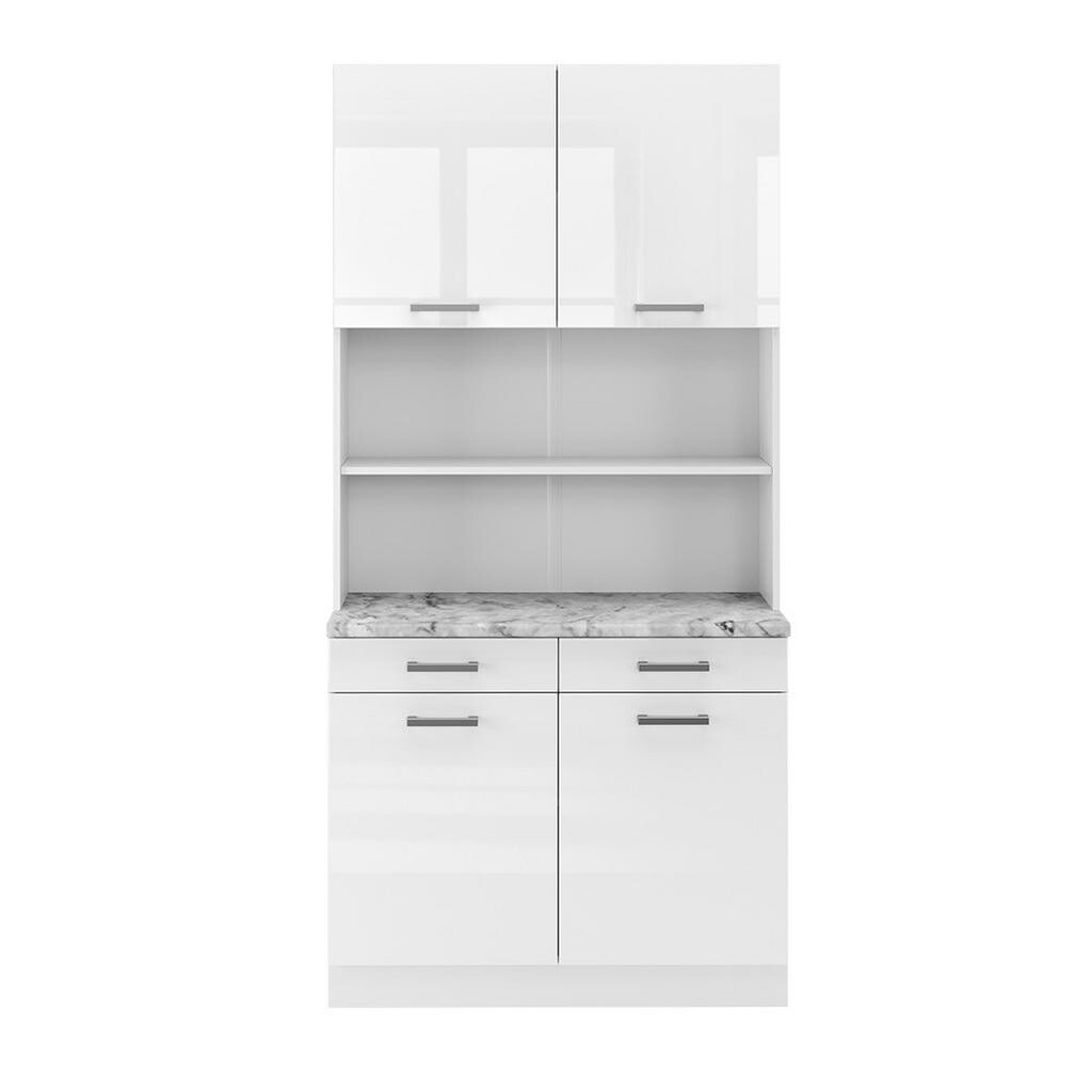 Vicco KUCHYŇSKÝ BLOK R-Line Bílá vysoký lesk 100 cm S pracovní deskou