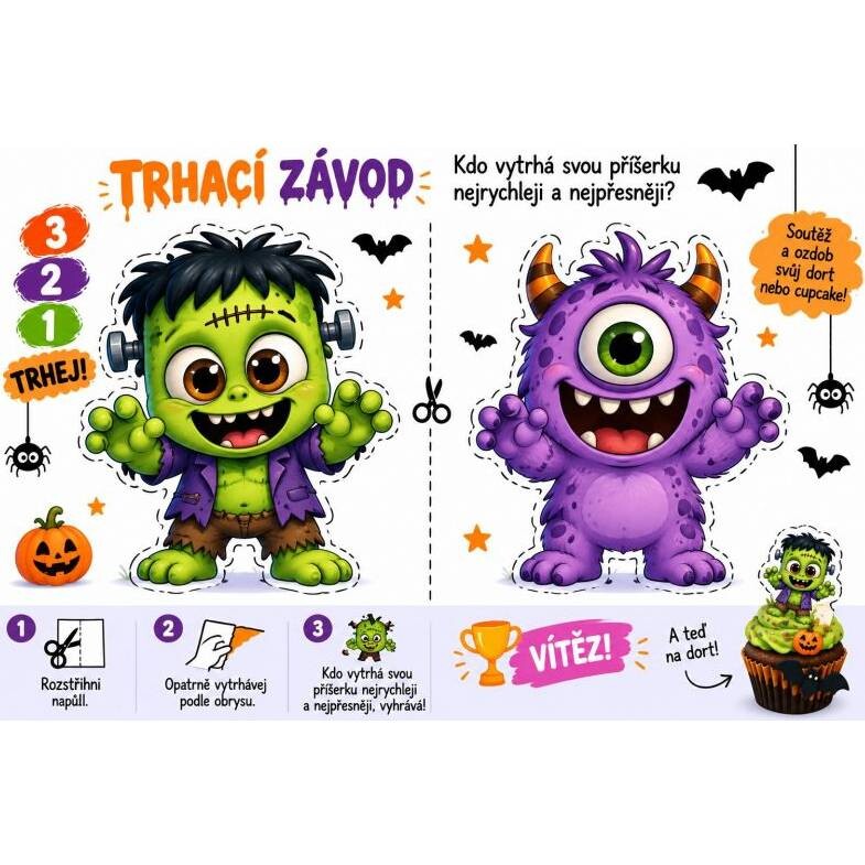 Jedlý papír Halloween – Trhací závod, hra pro 2 děti - PICTURE