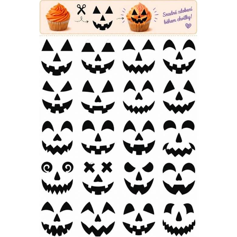 Jedlý papír Halloween – dýňové obličeje k vystřižení - PICTURE
