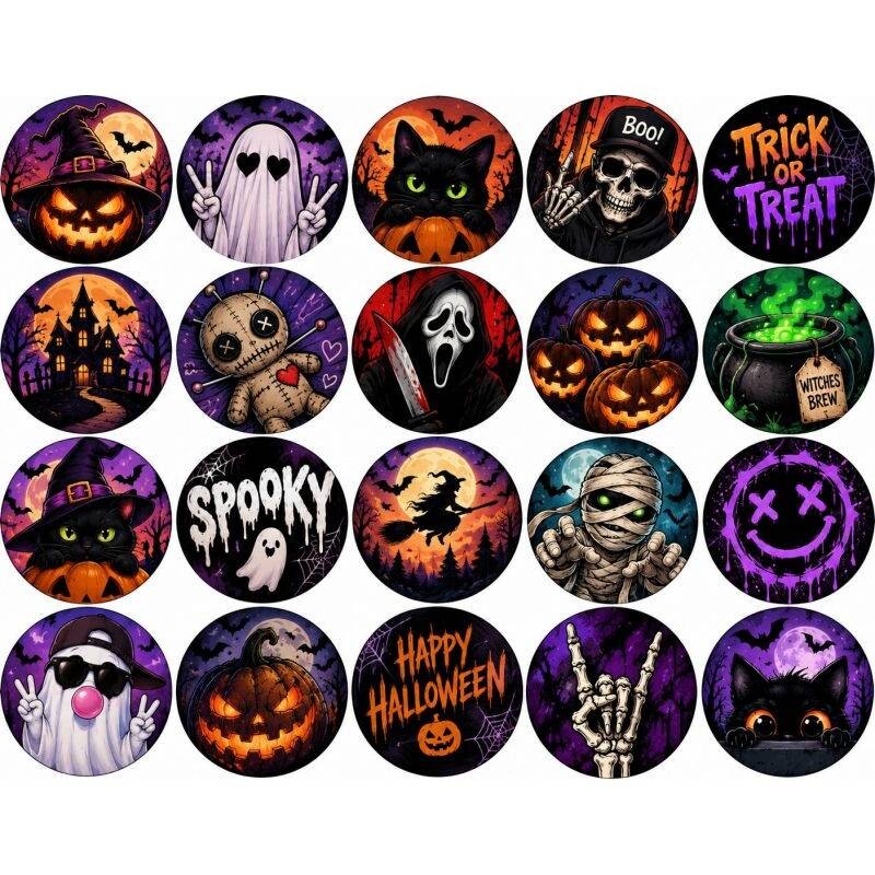 Jedlý papír Strašidelný Halloween, kolečka na cupcakes - PICTURE