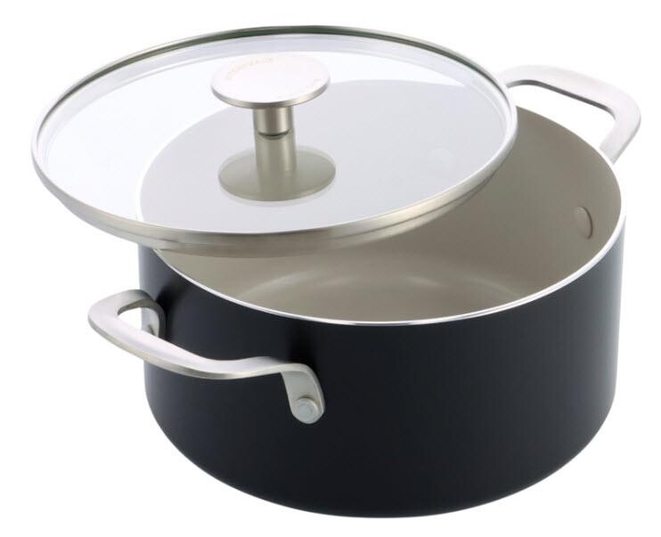 KitchenAid hrnec s poklicí aluminium s keramickým nepřilnavým povrchem 24cm černá matná CC010162-001