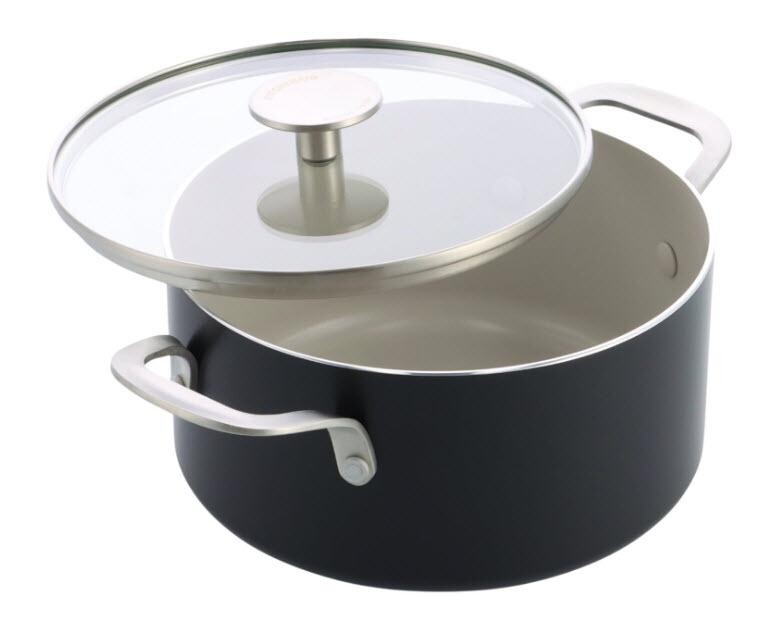 KitchenAid hrnec s poklicí aluminium s keramickým nepřilnavým povrchem 20cm černá matná CC010376-001