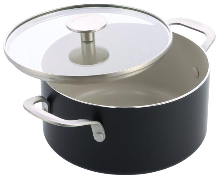 KitchenAid kastrol s poklicí aluminium keramickým nepřilnavým povrchem 24cm černá matná CC009571-001