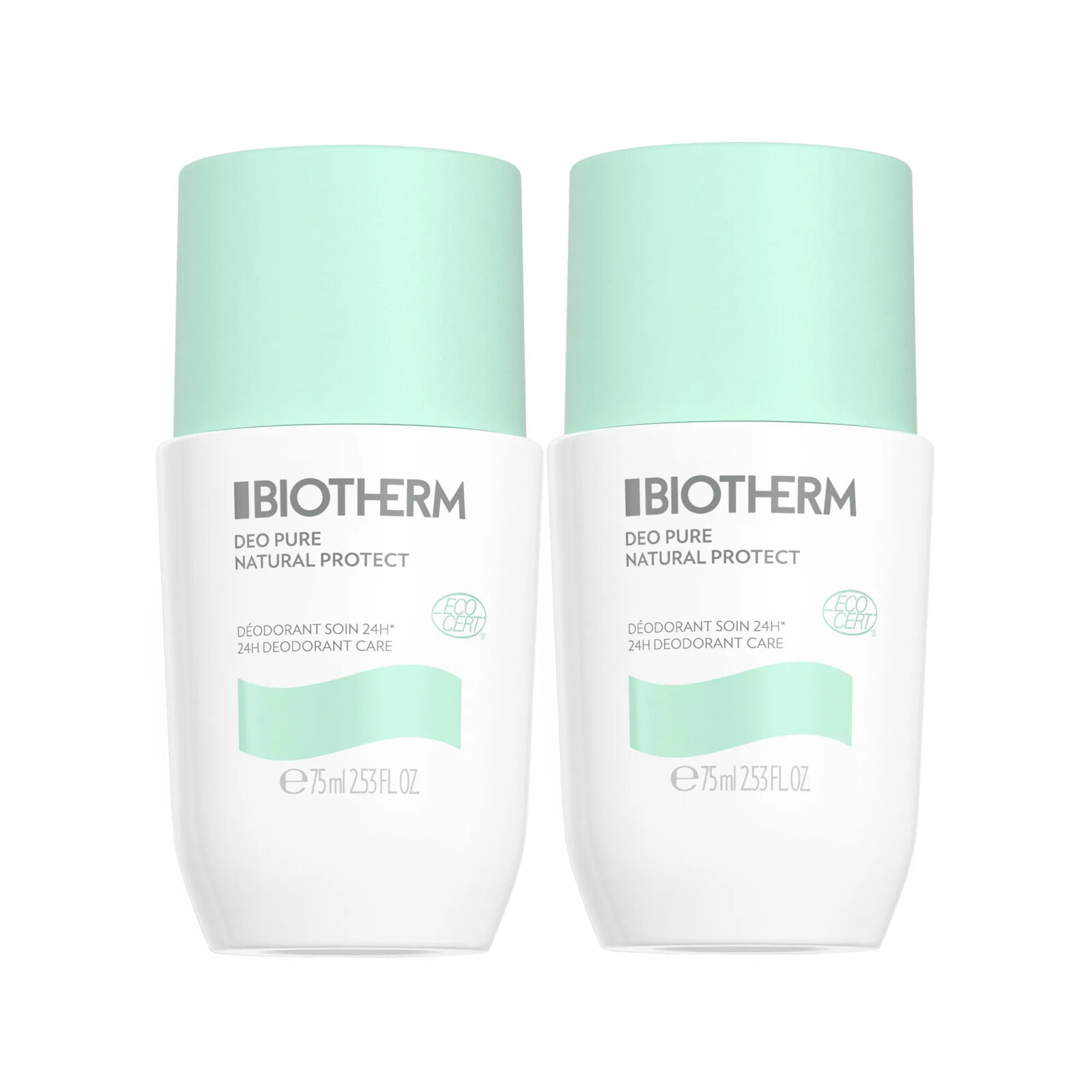 Biotherm Sada kuličkových deodorantů Deo Pure Natural Protect 2 x 75 ml