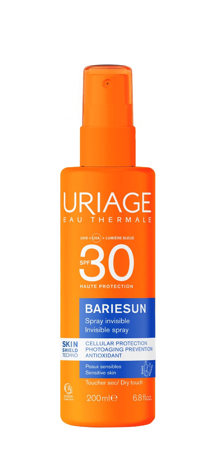 Uriage Neparfemovaný sprej na opalování SPF 30+ Bariesun (Invisible Spray) 200 ml